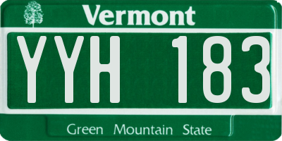 VT license plate YYH183