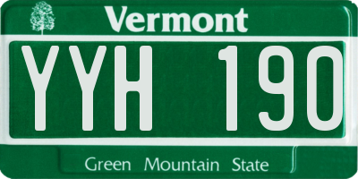 VT license plate YYH190