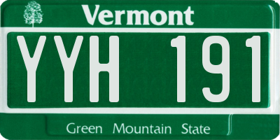 VT license plate YYH191