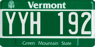 VT license plate YYH192