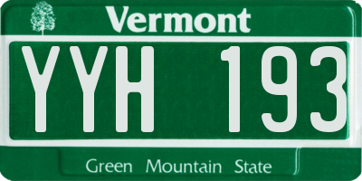 VT license plate YYH193