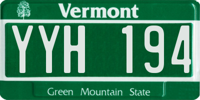 VT license plate YYH194