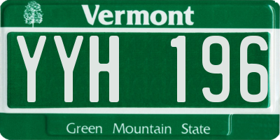 VT license plate YYH196