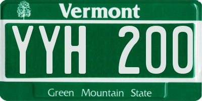 VT license plate YYH200