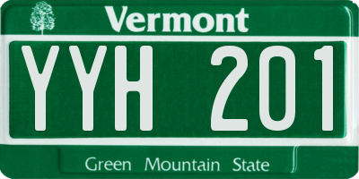 VT license plate YYH201