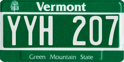 VT license plate YYH207