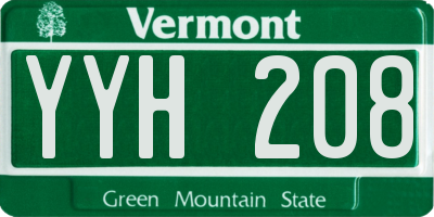 VT license plate YYH208