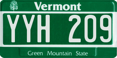 VT license plate YYH209