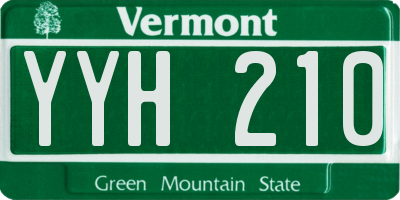 VT license plate YYH210