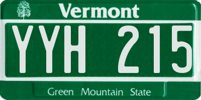 VT license plate YYH215