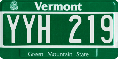 VT license plate YYH219