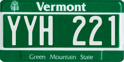 VT license plate YYH221