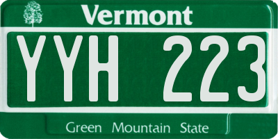 VT license plate YYH223