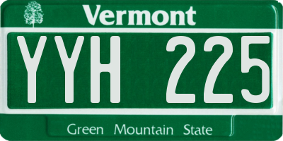 VT license plate YYH225