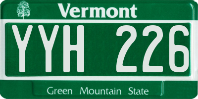 VT license plate YYH226