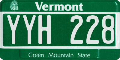 VT license plate YYH228