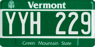 VT license plate YYH229