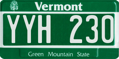 VT license plate YYH230