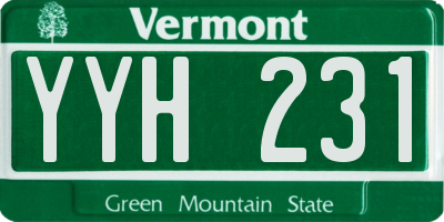 VT license plate YYH231