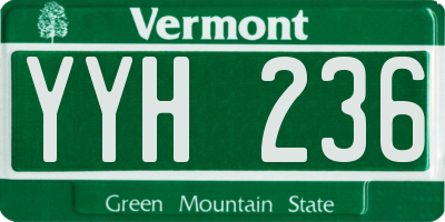 VT license plate YYH236
