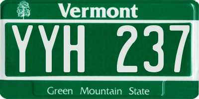 VT license plate YYH237