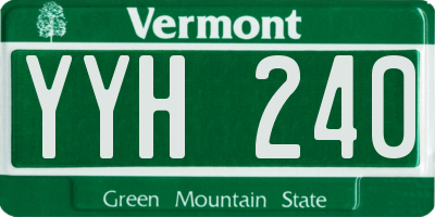VT license plate YYH240