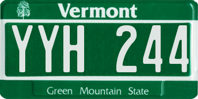 VT license plate YYH244