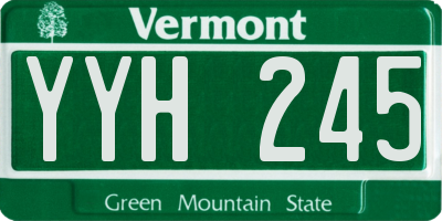 VT license plate YYH245