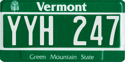 VT license plate YYH247