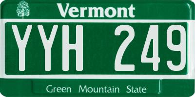 VT license plate YYH249