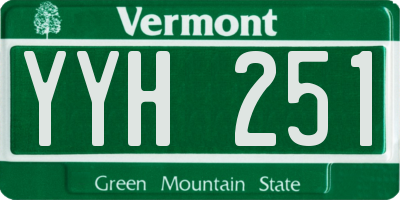 VT license plate YYH251