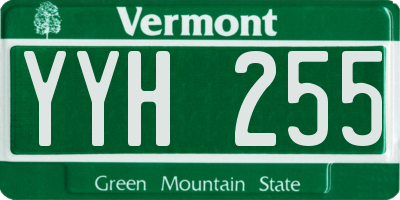 VT license plate YYH255