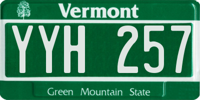 VT license plate YYH257