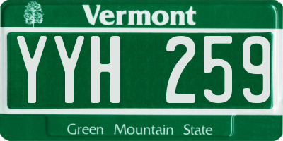 VT license plate YYH259
