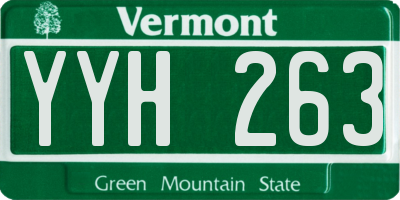 VT license plate YYH263