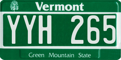 VT license plate YYH265