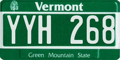 VT license plate YYH268