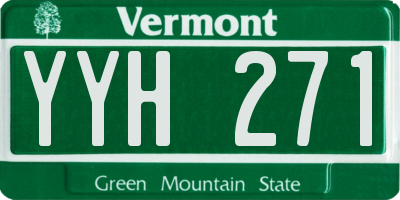 VT license plate YYH271
