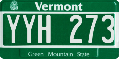 VT license plate YYH273