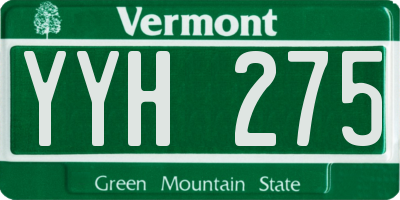 VT license plate YYH275