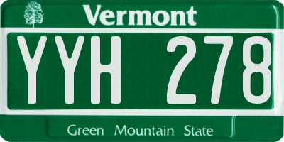 VT license plate YYH278