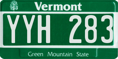 VT license plate YYH283