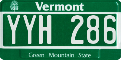 VT license plate YYH286