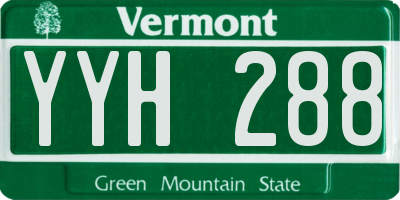 VT license plate YYH288
