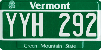 VT license plate YYH292