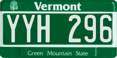 VT license plate YYH296