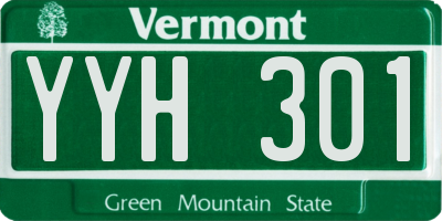 VT license plate YYH301