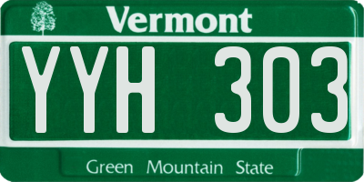 VT license plate YYH303