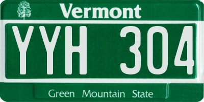 VT license plate YYH304