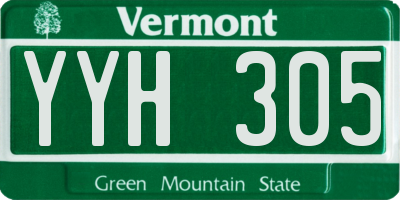 VT license plate YYH305